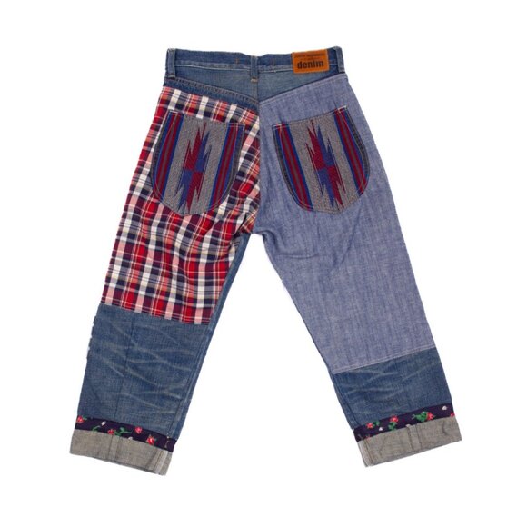 JUNYA WATANABE x COMME DES GARCONS A/W 2013 Multi Patch Blue Denim Jeans - Picture 2 of 7
